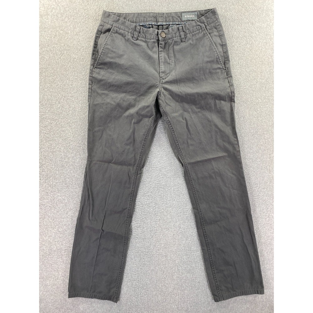 Bonobos Chino Pants‎ Men's 33x34 (Fits 32x31) Gray Slim Straight Casual Classic